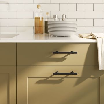 Gossi manere de dulap, 20 buc., negru, 96 mm, otel inoxidabil