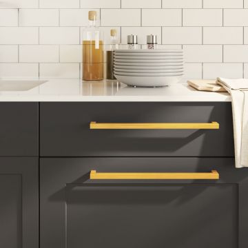 Gossi manere de dulap, 5 buc., auriu, 320 mm, otel inoxidabil