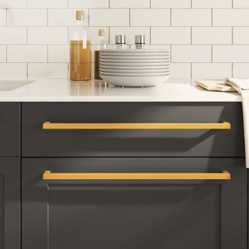 Gossi manere de dulap, 5 buc., auriu, 480 mm, otel inoxidabil