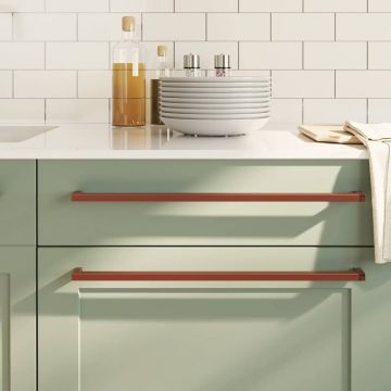 Gossi manere de dulap, 5 buc., bronz, 480 mm, otel inoxidabil