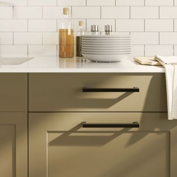 Gossi manere de dulap, 5 buc., negru, 192 mm, otel inoxidabil