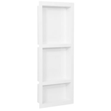 Gossi nisa de dus, 3 compartimente, alb mat, 41x99x9 cm