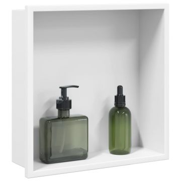 Gossi nisa de dus, alb mat, 32x32x9 cm, otel inoxidabil