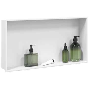 Gossi nisa de dus, alb mat, 62x32x9 cm, otel inoxidabil