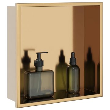 Gossi nisa de dus, auriu periat, 32x32x9 cm, otel inoxidabil
