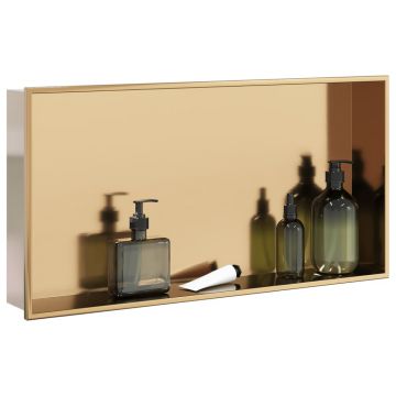 Gossi nisa de dus, auriu periat, 62x32x9 cm, otel inoxidabil