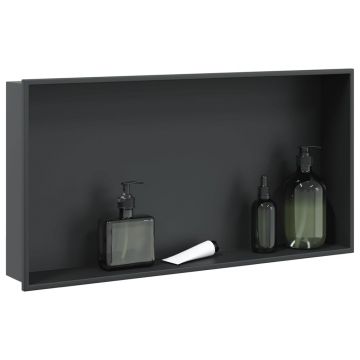 Gossi nisa de dus, negru mat, 62x32x9 cm, otel inoxidabil