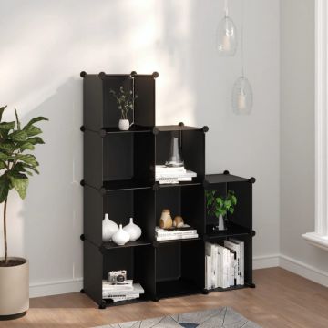 Gossi organizator cub de depozitare, 9 cuburi, negru, pp