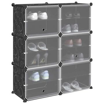 Gossi organizator cub de depozitare cu 6 cuburi si usi pp negru