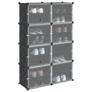 Gossi organizator cub de depozitare cu 8 cuburi si usi pp negru