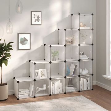Gossi organizator cub de depozitare cu usi, 15 cuburi, transparent pp