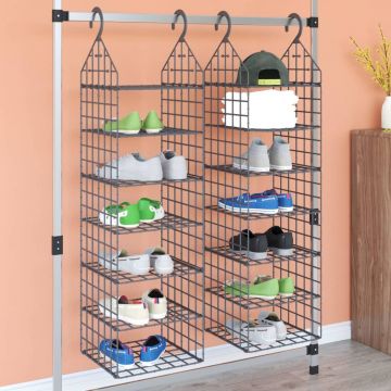 Gossi organizator pentru dulap suspendat, cu 7 rafturi, 2 buc.