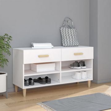 Gossi pantofar, alb, 102x35x55 cm, lemn compozit