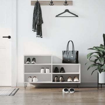 Gossi pantofar, alb, 102x36x60 cm, lemn compozit