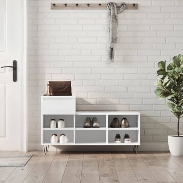 Gossi pantofar, alb, 102x36x60 cm, lemn compozit