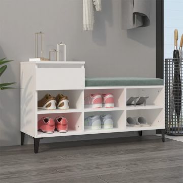 Gossi pantofar, alb, 102x36x60 cm, lemn compozit