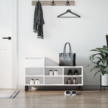 Gossi pantofar, alb, 102x36x60 cm, lemn compozit