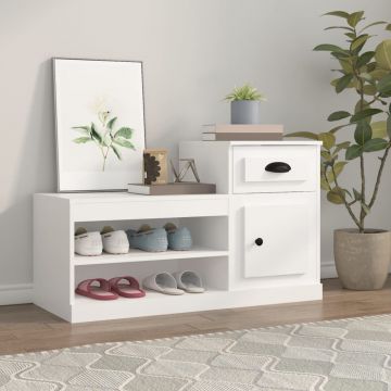 Gossi pantofar, alb, 102x36x60 cm, lemn compozit