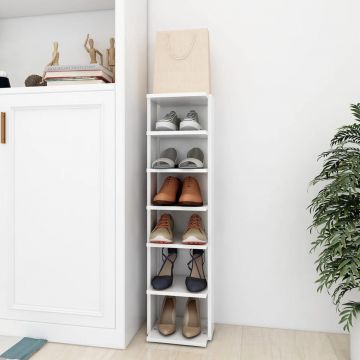 Gossi pantofar, alb, 27,5x27x102 cm, lemn compozit