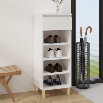 Gossi pantofar, alb, 40x36x105 cm, lemn compozit