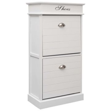 Gossi pantofar, alb, 50 x 28 x 98 cm, lemn de paulownia