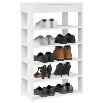 Gossi pantofar, alb, 60x30x98 cm, lemn prelucrat