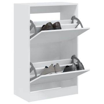 Gossi pantofar, alb, 60x34x96,5 cm, lemn compozit