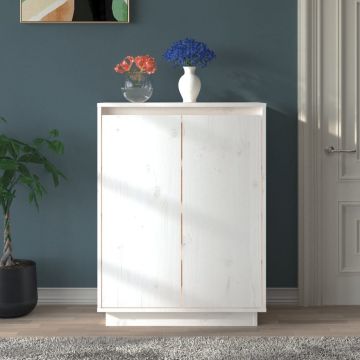 Gossi pantofar, alb, 60x35x80 cm, lemn masiv de pin