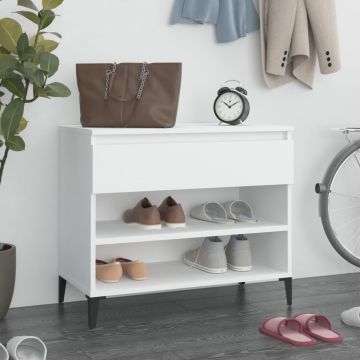 Gossi pantofar, alb, 70x36x60 cm, lemn prelucrat