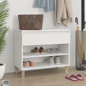 Gossi pantofar, alb, 70x36x60 cm, lemn prelucrat
