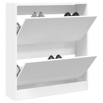 Gossi pantofar, alb, 80x21x87,5 cm, lemn compozit