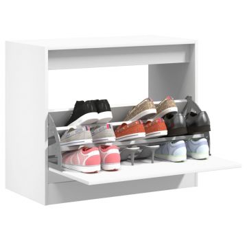Gossi pantofar, alb, 80x42x69 cm, lemn prelucrat