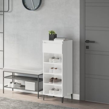 Gossi pantofar, alb extralucios, 40x36x105 cm, lemn compozit