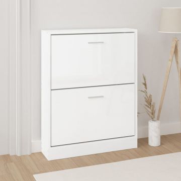 Gossi pantofar, alb extralucios, 59x17x81 cm, lemn prelucrat