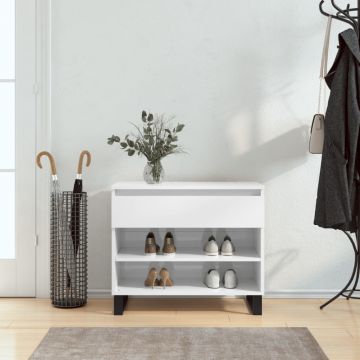 Gossi pantofar, alb extralucios, 70x36x60 cm, lemn prelucrat