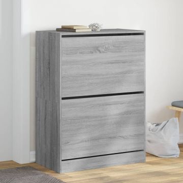 Gossi pantofar cu 2 sertare rabatabile, gri sonoma, 80x42x108 cm