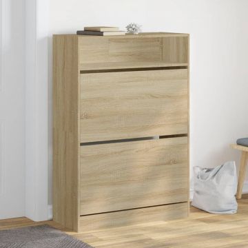 Gossi pantofar cu 2 sertare rabatabile, stejar sonoma, 80x34x116 cm