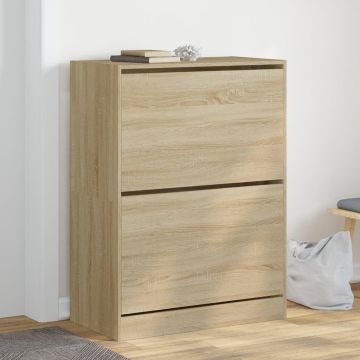 Gossi pantofar cu 2 sertare rabatabile, stejar sonoma, 80x42x108 cm