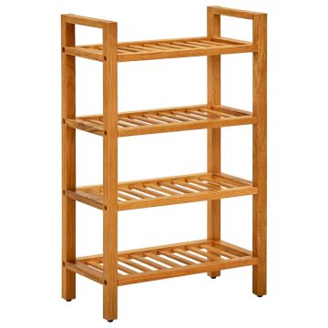 Gossi pantofar cu 4 rafturi, 50x27x80 cm, lemn masiv de stejar