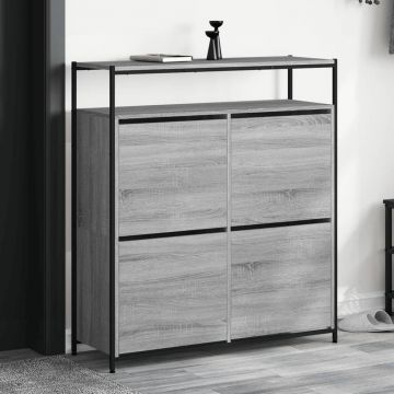 Gossi pantofar cu 4 sertare rabatabile, gri sonoma, 100x34x112 cm