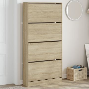 Gossi pantofar cu 4 sertare rabatabile, stejar sonoma, 80x21x163,5 cm