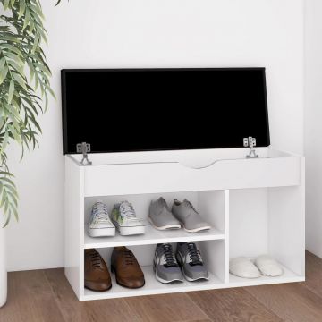 Gossi pantofar cu perna, alb, 80x30x47 cm, lemn prelucrat