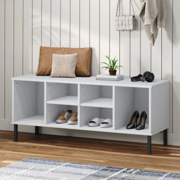 Gossi pantofar cu picioare metalice „oslo” alb 106x35x45 cm lemn
