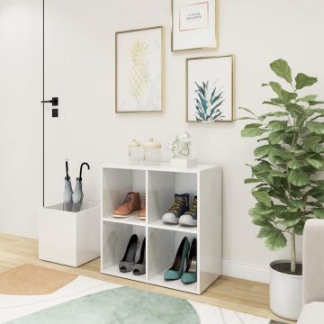 Gossi pantofar de hol, alb extralucios, 105x35,5x70 cm, pal