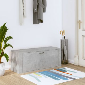 Gossi pantofar de perete, gri beton, 100x35x38 cm, lemn prelucrat