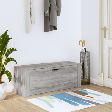 Gossi pantofar de perete, gri sonoma, 100x35x38 cm, lemn prelucrat