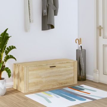 Gossi pantofar de perete, stejar sonoma, 100x35x38 cm lemn prelucrat