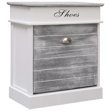 Gossi pantofar, gri, 50 x 28 x 58 cm, lemn de paulownia