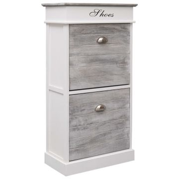 Gossi pantofar, gri, 50x28x98 cm, lemn de paulownia