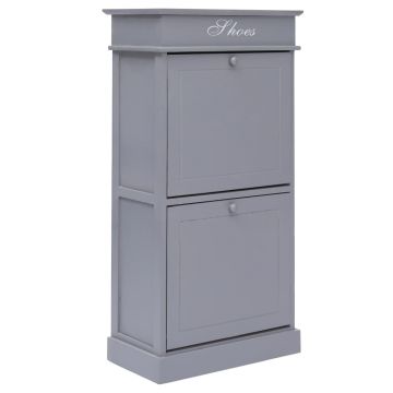 Gossi pantofar, gri, 50x28x98 cm, lemn de paulownia